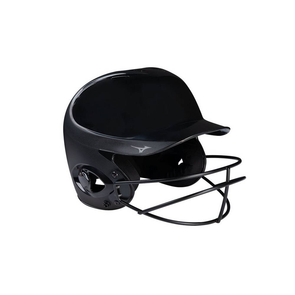 Mizuno Women's MVP Series Solid Batting Helmet with Fastpitch Softball Mask Helmet Black (380433-BTH